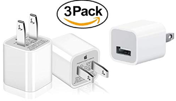 3 Pack: Genuine Original Apple 5W Wall Charger Cubes for All iPhones, iPods and iPads - Ships Next Day!