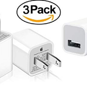 3 Pack: Genuine Original Apple 5W Wall Charger Cubes for All iPhones, iPods and iPads - Ships Next Day!