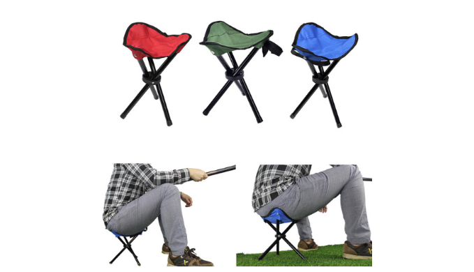 4 Pack: Folding Tripod Stool Chairs w/ Carry Strap - Perfect for all Outdoor Activities - Ships Next Day!