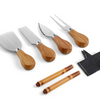 Bamboo Cheese Board & Cutlery Set w/ Slide Out Drawer & 4 Stainless Knife - Ships Next Day!