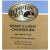 Hampton Bay 14708 Bayessex 3-Light Aged Black Chandelier - Ships Next Day!