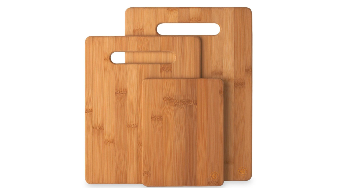 3 Piece Set: Bamboo Cutting Chopping Boards - Ships Next Day!