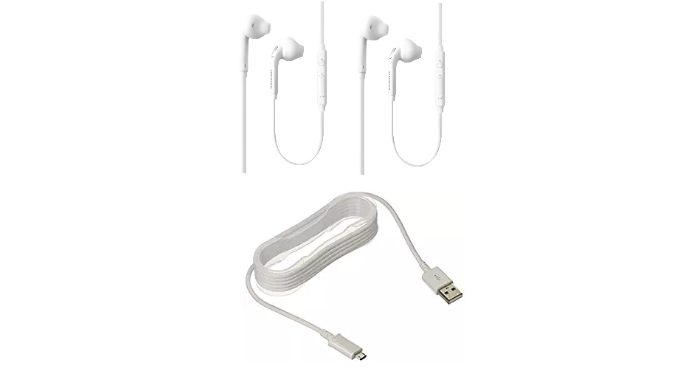 2 Pack Samsung Earbuds  + 1 Samsung OEM Micro USB Charging Cable - Ships Next Day!