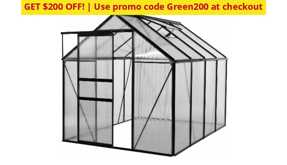 Walk-In 6 X 8 Lawn And Garden Greenhouse With Heavy-Duty Aluminum Frame - Use Promo Code Green200