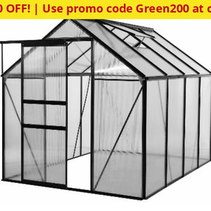 Walk-In 6 X 8 Lawn And Garden Greenhouse With Heavy-Duty Aluminum Frame - Use Promo Code Green200