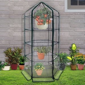 Ultra-Deluxe 4 Tier Hexagonal Flower Planthouse - Ships Next Day!