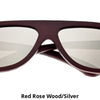 Earth Wood Polarized Aviator Sunglasses - Ships Next Day! Red Rose Wood/silver