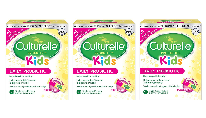 PRICE DROP: 3 Pack - Culturelle Kids Packets Daily Probiotic Supplement | #1 Pediatrician Recommended Brand - Ships Next Day