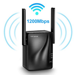 Rock Space WiFi Range Extender w/ 1200Mbps Signal Booster - Say goodbye to dead spots in your home/office - Ships Next Day!