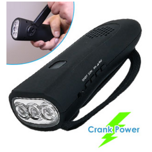 The Best Dynamo Hand-Crank Flashlight With Emergency Radio & Power Bank - Ships Next Day!