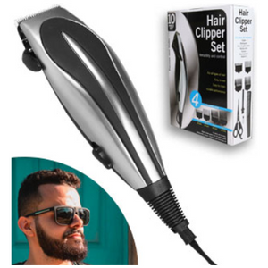 10 Piece Hair Clipper Set with 4 Blade Guards - Ships Next Day!