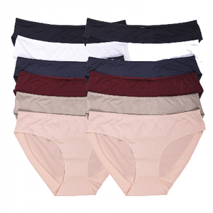 Mechaly Women's 12 Pack Apparel Lace Hipster Bikini Panties  (2Cream, 2Coral, 2Plum, 2Taupe, 2Grey, 2Black) - Ships Next Day!