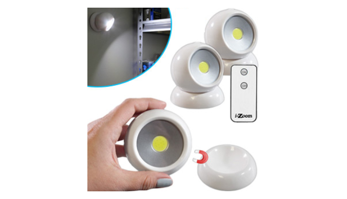 Pack of 4: Removeable Magnetic Rota-Ball Lights plus Remote - Ships Next Day!