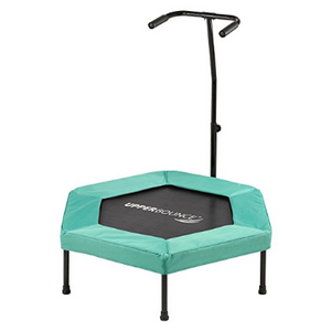 Upper Bounce Hexagonal Fitness Mini-Trampoline - T-Shaped Adjustable Hand Rail