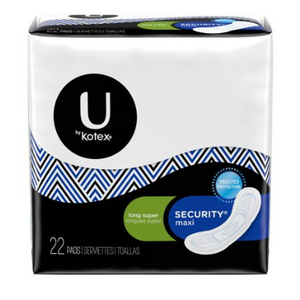 264 Pads: U by Kotex Security Maxi Pads, Long Super, Unscented - Ships Quick!
