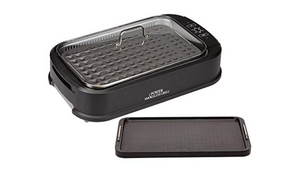 PRICE DROP: Power Smokeless Grill with Tempered Glass Lid with Interchangeable Griddle Plate and Turbo Speed Smoke Extractor Technology (New Open Box)