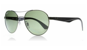 Ray-Ban Matte Gunmetal/Black Green Classic Polarized Sunglasses (RB3536 029/9A)