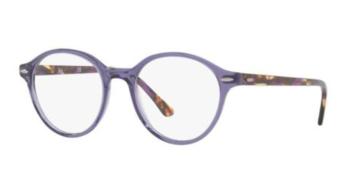 Ray-Ban Transparent Violet Round Eyeglasses (RX7118 8020)