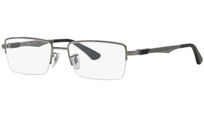 Ray-Ban Rectangular Half-Rim Eyeglasses