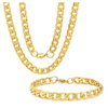 18k gold plated bracelet and necklace set