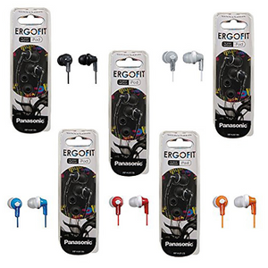 5 Pk: Panasonic ErgoFit In-Ear Earbud Headphones