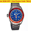 Bull Titanium Hereford Pro-Diver Watch + Free Return Shipping - Ships Quick! Blue/silver Watches