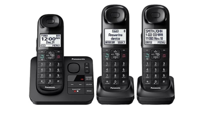 Panasonic 3-Handset Cordless Telephone (KX-TGL433B) - Ships Quick!