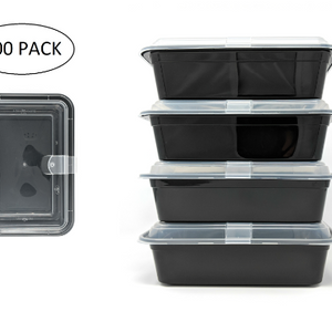 WOW! 30¢ EACH! 100 Pack: THE BEST Reusable Meal Prep Bento Lunch Containers w/ Vented Lid - Commercial Quality & Microwave Safe!