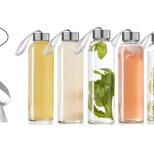 BIG PRICE DROP: Pack of 20: Glass Water Bottles 18 oz - Stainless Steel