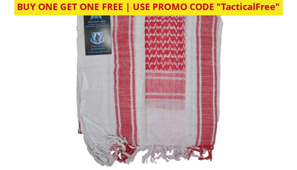 Buy One Get Free! Tactical 365 Operation First Response Military Shemagh Desert Scarf White/red