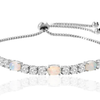 Fiery Opal Adjustable Tennis Bracelet Made with Swarovski Elements in Gold Plating by Nina Grace