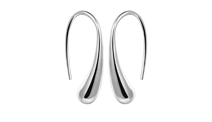 Sterling Silver Waterdrop Hook Earrings