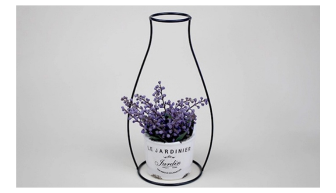 Creative Art Style Retro Iron Line Flowers Vase Metal Plant Holder