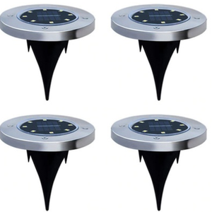Solar 8-LED Pathway Disk Lights