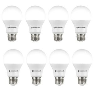 DROPPED TO 85¢ EACH: Ecosmart 60-Watt Energy Star LED Light Bulb Daylight (8, 16 or 32 Packs) - ALMOST GONE!