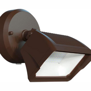Defiant 1-Light Integrated LED Outdoor Bronze Dusk to Dawn Security Flood Light