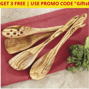 Buy 1 Get 3 Free! Chefs Olive Wood Tools 4 Piece Set - Great Gift Ships Quick! Home