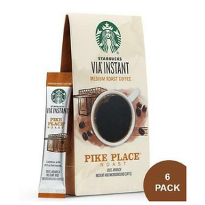 72 or 144 Count: Single Serve Starbucks VIA Brew Pike Place Roast Coffee (Past Best-By Date) - Ships quick!