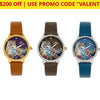 $200 Off + Free Returns: Empress Diana Automatic Engraved Leather Band Watches - Ships Quick!
