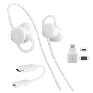 Authentic Google 3-Piece USB-C Accessory Combo Kit: Google USB-C Earbuds, USB-C to 3.5mm Adapter, USB-C to USB 3.0 Adapter - Ships Quick!