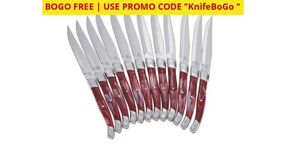 Buy One Get Free! Wolfgang Puck 12-Piece Steak Knife Set With Wooden Gift Boxes (24-Piece W/ Bogo)