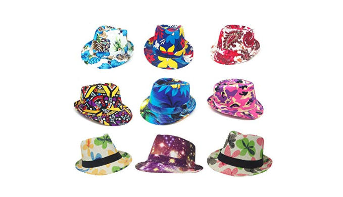 6 Piece Mystery Fedora Hat Surprise (Hats may be different than those pictured) - Ships Quick!