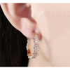 14K Gold Plating Emerald Cut Asymmetrical Swarovski Elements Earrings