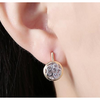 14K Gold Plating White Swarovski Daisy Design Circular Earrings