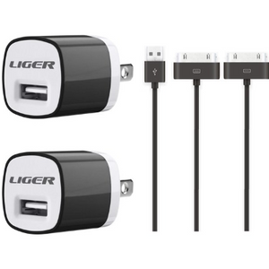 2 Pack: Liger Universal USB Wall Charger - Portable Travel Power Adapter Plug - Compatible with iPhone IPad, IPad Mini, iPod Touch, iPod Nano, Samsung Galaxy S5 S4 S3 Note 2 3 Android Phones