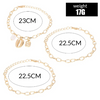 Chunky Sea Shell Pendants 3 Piece Bracelet in 14K Gold Plating