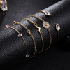 5 Piece Pink Crystal Celestial Bracelet Set