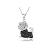 Bogo! Sterling Silver Black & White Diamond Accent Animal Pendants With Chain + Free Returns! Dog