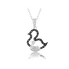 Bogo! Sterling Silver Black & White Diamond Accent Animal Pendants With Chain + Free Returns! Double