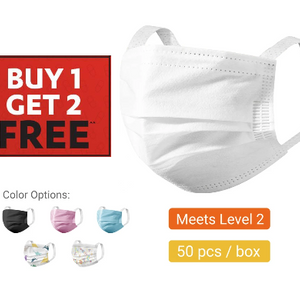 Buy 1 Get 2 FREE!! 50-Pack: Kid's Disposable Masks (ENTER CODE 3KIDS TO GET 2 FREE) - Ships Quick!